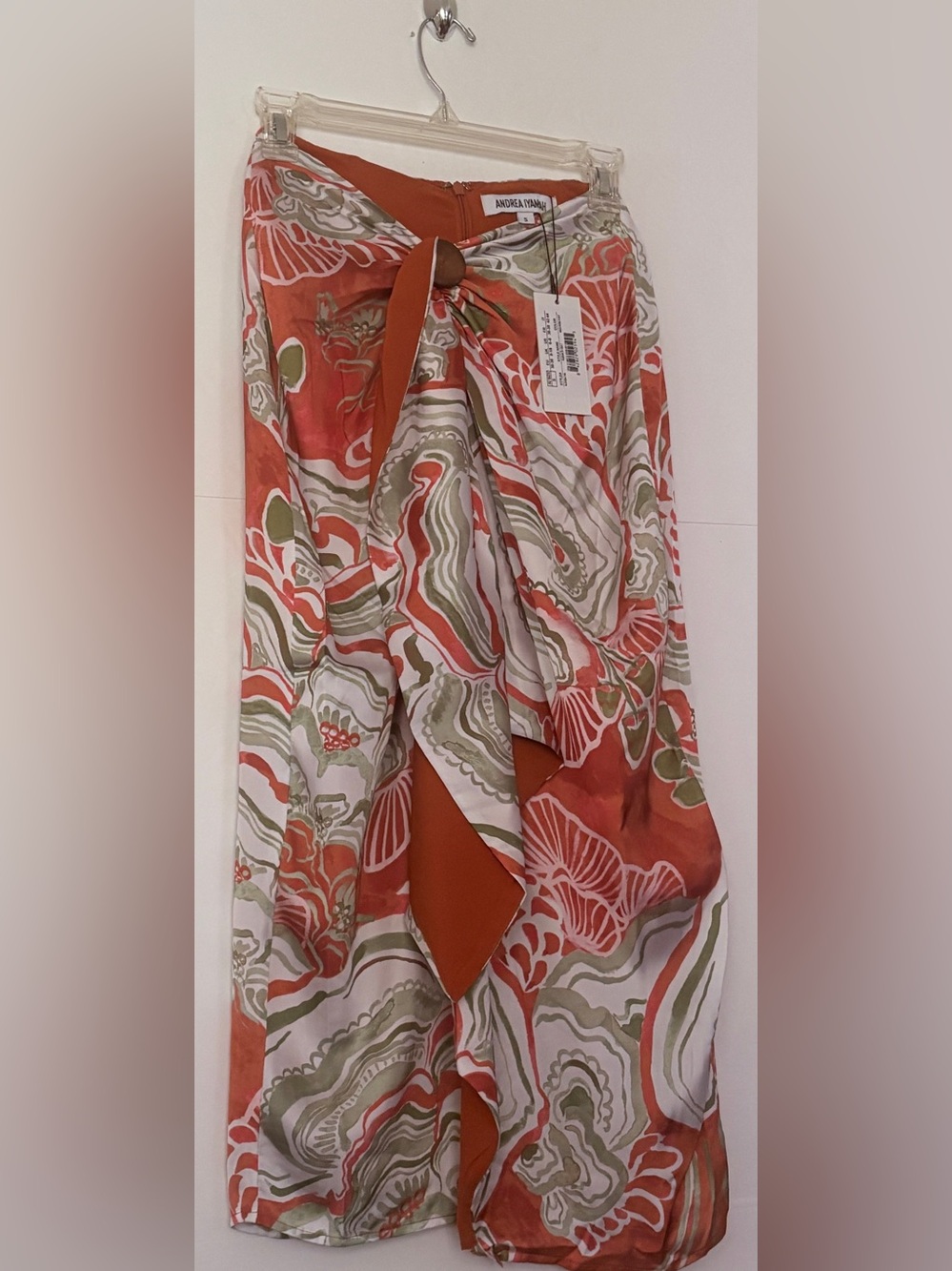 Andrea Iyamah Behati Fully Lined Skirt in Abstract Mushroom Print Size S US 6-8